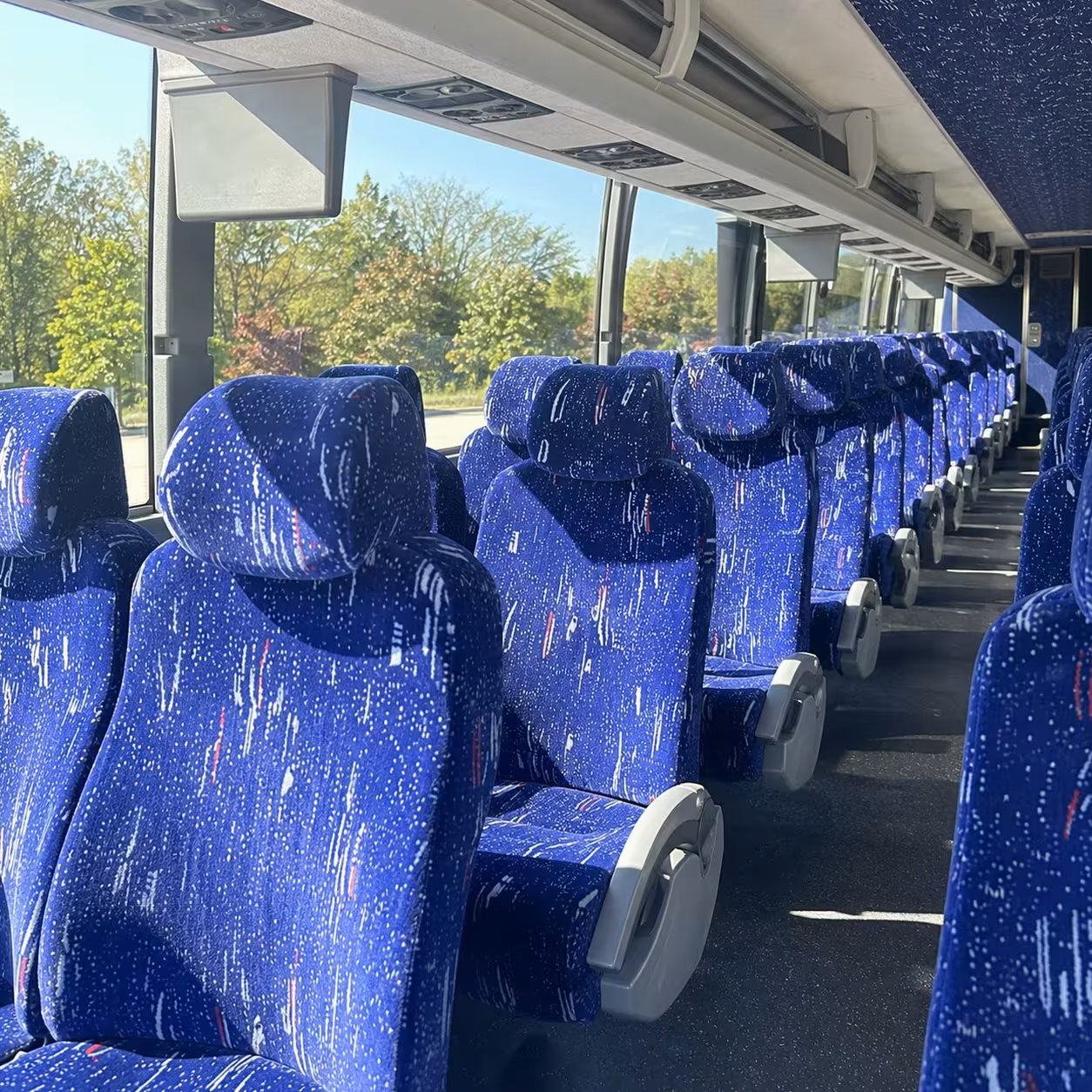 56 passenger charter bus inside